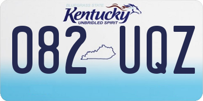 KY license plate 082UQZ