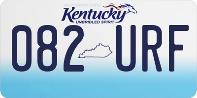 KY license plate 082URF
