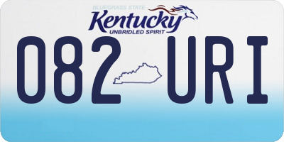 KY license plate 082URI