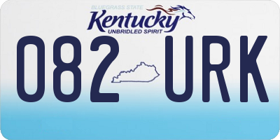 KY license plate 082URK