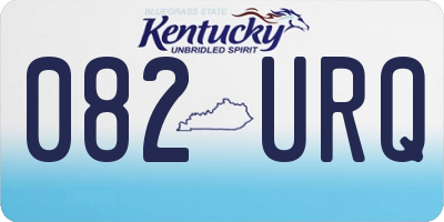 KY license plate 082URQ