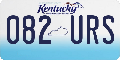 KY license plate 082URS