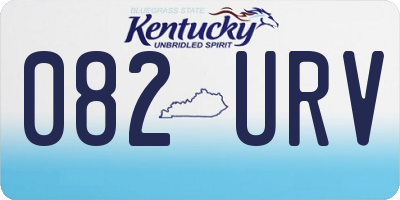KY license plate 082URV