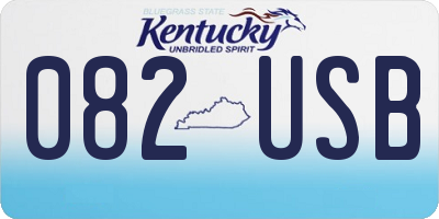 KY license plate 082USB