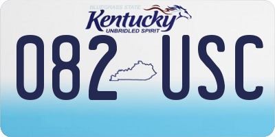 KY license plate 082USC