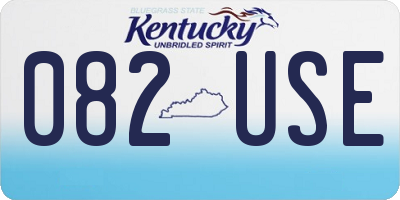 KY license plate 082USE