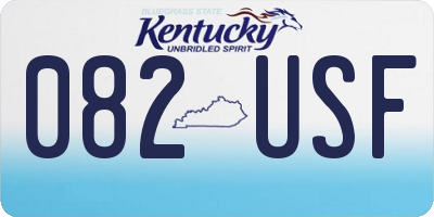 KY license plate 082USF