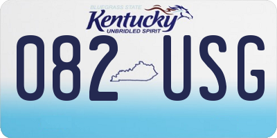 KY license plate 082USG