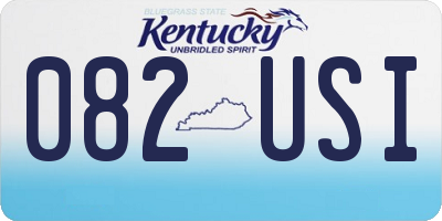 KY license plate 082USI