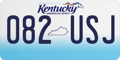 KY license plate 082USJ