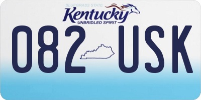 KY license plate 082USK