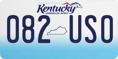 KY license plate 082USO
