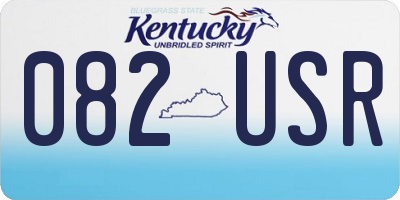 KY license plate 082USR