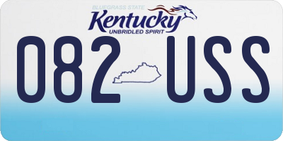 KY license plate 082USS