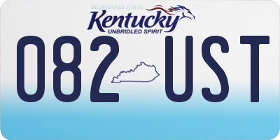 KY license plate 082UST