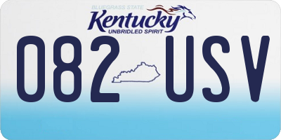 KY license plate 082USV