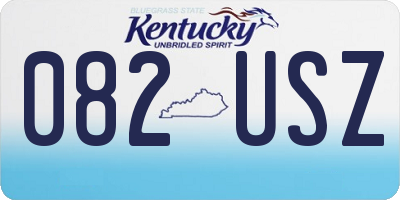 KY license plate 082USZ
