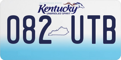KY license plate 082UTB
