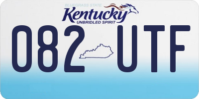 KY license plate 082UTF