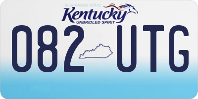 KY license plate 082UTG