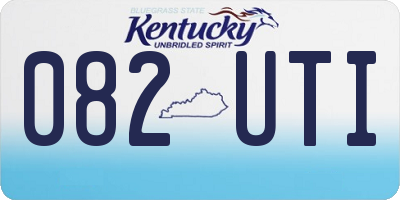 KY license plate 082UTI