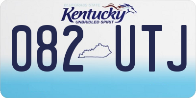 KY license plate 082UTJ