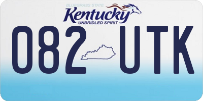 KY license plate 082UTK