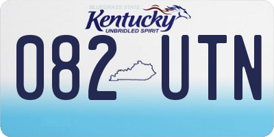 KY license plate 082UTN