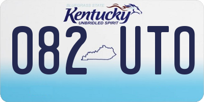 KY license plate 082UTO