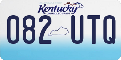 KY license plate 082UTQ