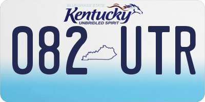 KY license plate 082UTR