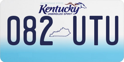 KY license plate 082UTU