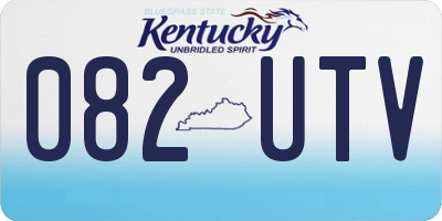 KY license plate 082UTV