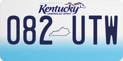 KY license plate 082UTW