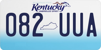 KY license plate 082UUA