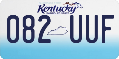 KY license plate 082UUF