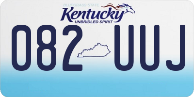 KY license plate 082UUJ