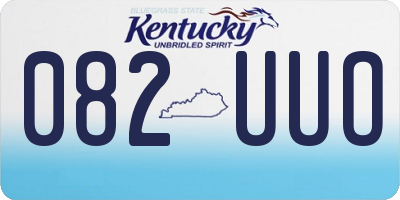 KY license plate 082UUO