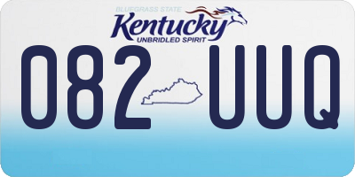 KY license plate 082UUQ