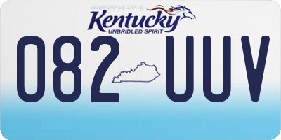 KY license plate 082UUV