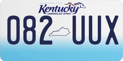 KY license plate 082UUX