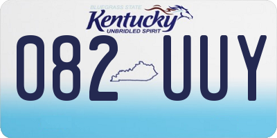 KY license plate 082UUY