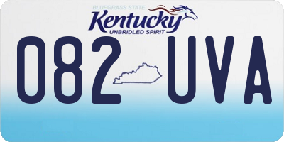 KY license plate 082UVA