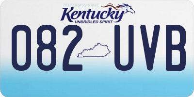 KY license plate 082UVB