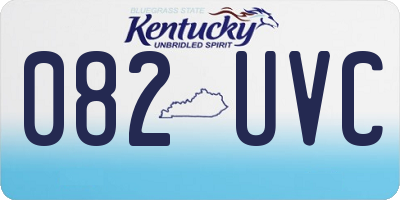 KY license plate 082UVC