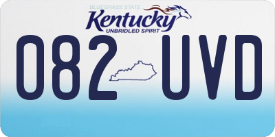 KY license plate 082UVD
