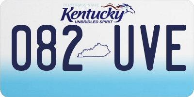 KY license plate 082UVE