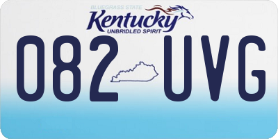 KY license plate 082UVG