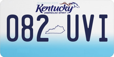 KY license plate 082UVI