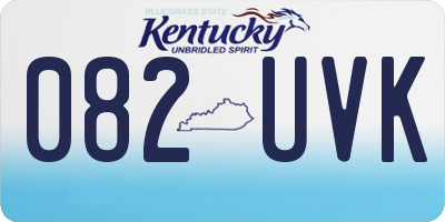 KY license plate 082UVK